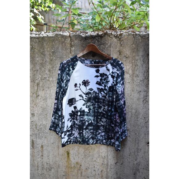 Tibi New York Floral Abstract Print Long Sleeve Blouse – Size M - Picture 1 of 5